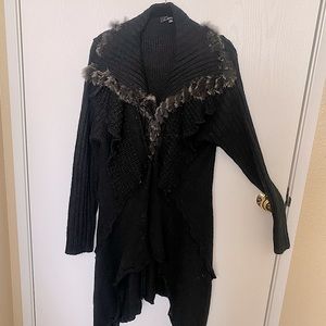 NWOT Never worn tie front knit sweater size Large